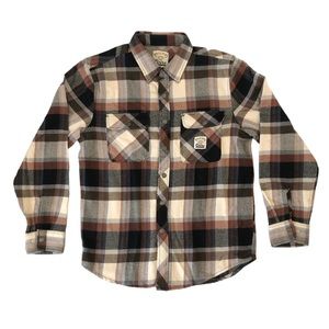 Brixton/Coors - Bowery Stretch Flannel - Red/Black/Brown Size - Medium